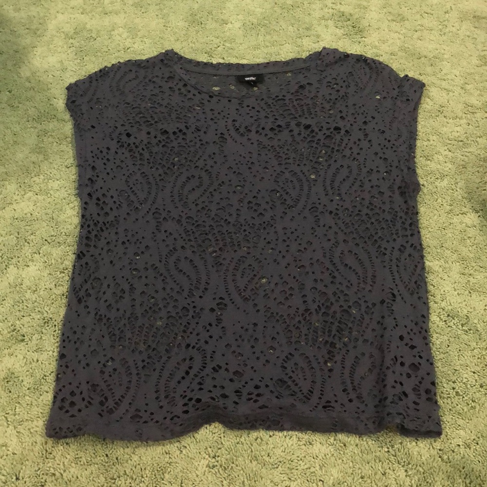 Dark grey scalloped top